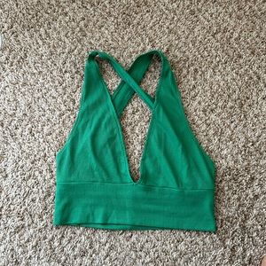 Pine Green Plunge Top